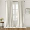 MIULEE Hot Pink Velvet Curtains 84 inches 2 Panels – Luxury Room Darkening Window Drapes for Bedroom Living Room Thermal Insulated Super Soft Blackout, Back Tab Rod Pocket Pinch Pleated, W52 x L84(Ivory White)