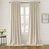 MIULEE Hot Pink Velvet Curtains 84 inches 2 Panels – Luxury Room Darkening Window Drapes for Bedroom Living Room Thermal Insulated Super Soft Blackout, Back Tab Rod Pocket Pinch Pleated, W52 x L84(Cream)