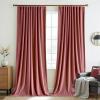 MIULEE Hot Pink Velvet Curtains 84 inches 2 Panels – Luxury Room Darkening Window Drapes for Bedroom Living Room Thermal Insulated Super Soft Blackout, Back Tab Rod Pocket Pinch Pleated, W52 x L84(Dusty Rose)