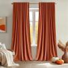 MIULEE Hot Pink Velvet Curtains 84 inches 2 Panels – Luxury Room Darkening Window Drapes for Bedroom Living Room Thermal Insulated Super Soft Blackout, Back Tab Rod Pocket Pinch Pleated, W52 x L84(Burnt Orange)