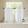 MIULEE Hunter Green Privacy Sheer Curtains That Let Light in 84 Inches Long Non-See-Through Semi Sheer Curtain Light Filtering Window Curtains Christmas Drapes for Living Room Bedroom 2 Panels Set(White)