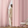 MIULEE Hunter Green Privacy Sheer Curtains That Let Light in 84 Inches Long Non-See-Through Semi Sheer Curtain Light Filtering Window Curtains Christmas Drapes for Living Room Bedroom 2 Panels Set(Baby Pink)