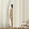 MIULEE Hunter Green Privacy Sheer Curtains That Let Light in 84 Inches Long Non-See-Through Semi Sheer Curtain Light Filtering Window Curtains Christmas Drapes for Living Room Bedroom 2 Panels Set(Ivory)