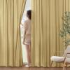 MIULEE Hunter Green Privacy Sheer Curtains That Let Light in 84 Inches Long Non-See-Through Semi Sheer Curtain Light Filtering Window Curtains Christmas Drapes for Living Room Bedroom 2 Panels Set(Gold)