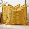 MIULEE Light Grey Corduroy Decorative Throw Pillow Covers Pack of 2 Soft Striped Pillows Pillowcases with Broad Edge Winter Modern Boho Home Decor for Couch Sofa Bed 18×18 Inch(Mustard Yellow)