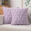 MIULEE Light Purple Throw Pillow Covers 20×20 Set of 2 Spring Decorative Farmhouse Couch Throw Pillows Boho Shells Cute Soft Plush Wool Winter Pillowcases for Bedroom Living Room Sofa(Light Purple)