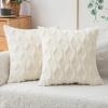 MIULEE Light Purple Throw Pillow Covers 20×20 Set of 2 Spring Decorative Farmhouse Couch Throw Pillows Boho Shells Cute Soft Plush Wool Winter Pillowcases for Bedroom Living Room Sofa(Cream White)