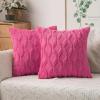 MIULEE Light Purple Throw Pillow Covers 20×20 Set of 2 Spring Decorative Farmhouse Couch Throw Pillows Boho Shells Cute Soft Plush Wool Winter Pillowcases for Bedroom Living Room Sofa(Hot Pink)