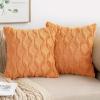 MIULEE Light Purple Throw Pillow Covers 20×20 Set of 2 Spring Decorative Farmhouse Couch Throw Pillows Boho Shells Cute Soft Plush Wool Winter Pillowcases for Bedroom Living Room Sofa(Orange)