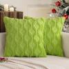 MIULEE Light Purple Throw Pillow Covers 20×20 Set of 2 Spring Decorative Farmhouse Couch Throw Pillows Boho Shells Cute Soft Plush Wool Winter Pillowcases for Bedroom Living Room Sofa(Green)