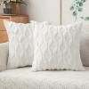 MIULEE Light Purple Throw Pillow Covers 20×20 Set of 2 Spring Decorative Farmhouse Couch Throw Pillows Boho Shells Cute Soft Plush Wool Winter Pillowcases for Bedroom Living Room Sofa(Pure White)