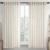 MIULEE Linen Curtains 96 Inch Length for Living Room 2 Panels, Hunter Green Back Tab Pocket Light Filtering Semi Sheer Soft Linen Emerald Dark Green Christmas Drapes Farmhouse Boho Curtain for Bedroom(Natural)