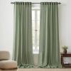 MIULEE Linen Curtains 96 Inch Length for Living Room 2 Panels, Hunter Green Back Tab Pocket Light Filtering Semi Sheer Soft Linen Emerald Dark Green Christmas Drapes Farmhouse Boho Curtain for Bedroom(Sage Green)