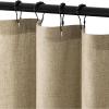 MIULEE Linen Shower Curtain with 12 Metal Hooks Washable Country Boho Farmhouse Heavy Buttonhole Fabric Shower Curtain Set Thick Cloth Neutral Waterproof Curtains for Bathroom W72*L72, Natural(Khaki)