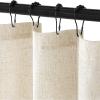 MIULEE Linen Shower Curtain with 12 Metal Hooks Washable Country Boho Farmhouse Heavy Buttonhole Fabric Shower Curtain Set Thick Cloth Neutral Waterproof Curtains for Bathroom W72*L72, Natural(Natural)