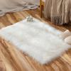 MIULEE Luxury Soft Fluffy Area Rug 3×5 Feet, Faux Fur Sheepskin Rug Decorative Plush Shaggy Carpet for Christmas Decor Bedside Sofa Floor Nursery, White(White)