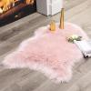 MIULEE Luxury Soft Fluffy Area Rug 3×5 Feet, Faux Fur Sheepskin Rug Decorative Plush Shaggy Carpet for Christmas Decor Bedside Sofa Floor Nursery, White(Pink)