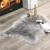 MIULEE Luxury Soft Fluffy Area Rug 3×5 Feet, Faux Fur Sheepskin Rug Decorative Plush Shaggy Carpet for Christmas Decor Bedside Sofa Floor Nursery, White(Grey)