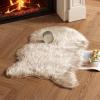 MIULEE Luxury Soft Fluffy Area Rug 3×5 Feet, Faux Fur Sheepskin Rug Decorative Plush Shaggy Carpet for Christmas Decor Bedside Sofa Floor Nursery, White(Beige)