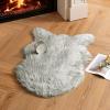 MIULEE Luxury Soft Fluffy Area Rug 3×5 Feet, Faux Fur Sheepskin Rug Decorative Plush Shaggy Carpet for Christmas Decor Bedside Sofa Floor Nursery, White(Light Grey)