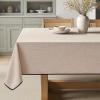 MIULEE Natural Linen Polyester Tablecloth 60×84 Inch Rectangle Table Cloth Waterproof,Stain Resistant & Wrinkle Resistant for Dining Party Wedding(Natural-black)