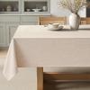 MIULEE Natural Linen Polyester Tablecloth 60×84 Inch Rectangle Table Cloth Waterproof,Stain Resistant & Wrinkle Resistant for Dining Party Wedding(Ivory)