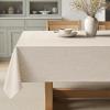 MIULEE Natural Linen Polyester Tablecloth 60×84 Inch Rectangle Table Cloth Waterproof,Stain Resistant & Wrinkle Resistant for Dining Party Wedding(Grayish White)