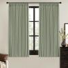 MIULEE Natural Pinch Pleated 100% Blackout Linen Curtains 96 Inch Length 2 Panels Set, Black Out Memory Trained Pleat Curtains Light Blocking Room Darkening Drapes for Bedroom Living Room Window(Sage Green)