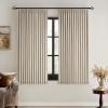 MIULEE Natural Pinch Pleated 100% Blackout Linen Curtains 96 Inch Length 2 Panels Set, Black Out Memory Trained Pleat Curtains Light Blocking Room Darkening Drapes for Bedroom Living Room Window(Sand)