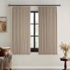 MIULEE Natural Pinch Pleated 100% Blackout Linen Curtains 96 Inch Length 2 Panels Set, Black Out Memory Trained Pleat Curtains Light Blocking Room Darkening Drapes for Bedroom Living Room Window(Copper Brown)