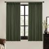 MIULEE Natural Pinch Pleated 100% Blackout Linen Curtains 96 Inch Length 2 Panels Set, Black Out Memory Trained Pleat Curtains Light Blocking Room Darkening Drapes for Bedroom Living Room Window(Loden)