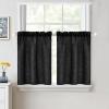 MIULEE Natural White Linen Curtains 84 Inch Length 2 Panels Set for Living Room Bedroom Semi Sheer Light Filtering Farmhouse Rod Pocket Long Soft Thick Linen Textured Window Drapes W42XL84(Black)
