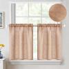 MIULEE Natural White Linen Curtains 84 Inch Length 2 Panels Set for Living Room Bedroom Semi Sheer Light Filtering Farmhouse Rod Pocket Long Soft Thick Linen Textured Window Drapes W42XL84(Brown)