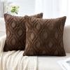 MIULEE Navy Blue Throw Pillow Covers 20×20 Inch, Soft Winter Plush Faux Wool Couch Pillow Covers Set of 2 Decorative Farmhouse Boho Throw Pillows for Sofa Living Room Bed(Dark Brown)