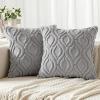 MIULEE Navy Blue Throw Pillow Covers 20×20 Inch, Soft Winter Plush Faux Wool Couch Pillow Covers Set of 2 Decorative Farmhouse Boho Throw Pillows for Sofa Living Room Bed(Light Grey)