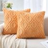MIULEE Navy Blue Throw Pillow Covers 20×20 Inch, Soft Winter Plush Faux Wool Couch Pillow Covers Set of 2 Decorative Farmhouse Boho Throw Pillows for Sofa Living Room Bed(Orange)