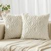 MIULEE Navy Blue Throw Pillow Covers 20×20 Inch, Soft Winter Plush Faux Wool Couch Pillow Covers Set of 2 Decorative Farmhouse Boho Throw Pillows for Sofa Living Room Bed(Cream White)