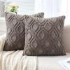 MIULEE Navy Blue Throw Pillow Covers 20×20 Inch, Soft Winter Plush Faux Wool Couch Pillow Covers Set of 2 Decorative Farmhouse Boho Throw Pillows for Sofa Living Room Bed(Dark Grey)