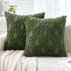 MIULEE Navy Blue Throw Pillow Covers 20×20 Inch, Soft Winter Plush Faux Wool Couch Pillow Covers Set of 2 Decorative Farmhouse Boho Throw Pillows for Sofa Living Room Bed(Moss Green)