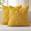 MIULEE Navy Blue Throw Pillow Covers 20×20 Inch, Soft Winter Plush Faux Wool Couch Pillow Covers Set of 2 Decorative Farmhouse Boho Throw Pillows for Sofa Living Room Bed(Mustard Yellow)