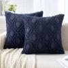 MIULEE Navy Blue Throw Pillow Covers 20×20 Inch, Soft Winter Plush Faux Wool Couch Pillow Covers Set of 2 Decorative Farmhouse Boho Throw Pillows for Sofa Living Room Bed(Navy Blue)