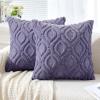 MIULEE Navy Blue Throw Pillow Covers 20×20 Inch, Soft Winter Plush Faux Wool Couch Pillow Covers Set of 2 Decorative Farmhouse Boho Throw Pillows for Sofa Living Room Bed(Blue Purple)