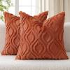 MIULEE Navy Blue Throw Pillow Covers 20×20 Inch, Soft Winter Plush Faux Wool Couch Pillow Covers Set of 2 Decorative Farmhouse Boho Throw Pillows for Sofa Living Room Bed(Rust)