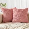 MIULEE Navy Blue Throw Pillow Covers 20×20 Inch, Soft Winter Plush Faux Wool Couch Pillow Covers Set of 2 Decorative Farmhouse Boho Throw Pillows for Sofa Living Room Bed(Coral Red)