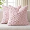MIULEE Navy Blue Throw Pillow Covers 20×20 Inch, Soft Winter Plush Faux Wool Couch Pillow Covers Set of 2 Decorative Farmhouse Boho Throw Pillows for Sofa Living Room Bed(Light Pink)