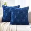 MIULEE Navy Blue Throw Pillow Covers 20×20 Inch, Soft Winter Plush Faux Wool Couch Pillow Covers Set of 2 Decorative Farmhouse Boho Throw Pillows for Sofa Living Room Bed(Dark Blue)