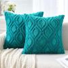 MIULEE Navy Blue Throw Pillow Covers 20×20 Inch, Soft Winter Plush Faux Wool Couch Pillow Covers Set of 2 Decorative Farmhouse Boho Throw Pillows for Sofa Living Room Bed(Teal)