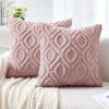 MIULEE Navy Blue Throw Pillow Covers 20×20 Inch, Soft Winter Plush Faux Wool Couch Pillow Covers Set of 2 Decorative Farmhouse Boho Throw Pillows for Sofa Living Room Bed(Blush Pink)