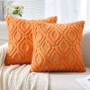 MIULEE Navy Blue Throw Pillow Covers 20×20 Inch, Soft Winter Plush Faux Wool Couch Pillow Covers Set of 2 Decorative Farmhouse Boho Throw Pillows for Sofa Living Room Bed(Bright Orange)