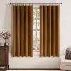 MIULEE Navy Blue Velvet Curtains 84 Inch Long Luxury Super Soft Thermal Insulated Blackout Curtains Room Darkening Drapes Rod Pocket Design for Bedroom Living Room Set of 2 Panels, W40 x L84 Inch(Golden Brown)